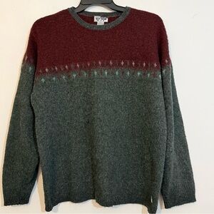 Free People FP Lambswool Fair Isle Colorblock Crewneck Sweater L